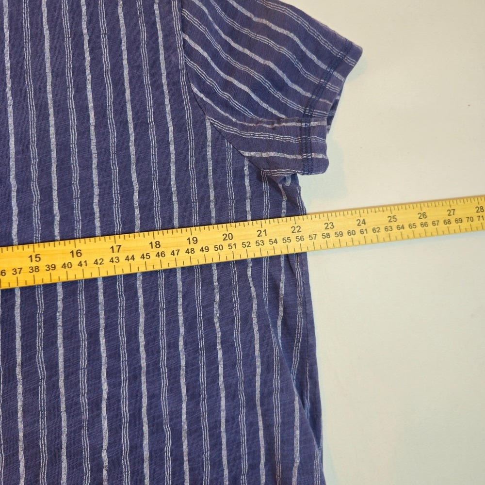 Escape By Habitat Clothes Shirt Womens Large Blue White Striped Short Sleeve - Picture 8 of 8
